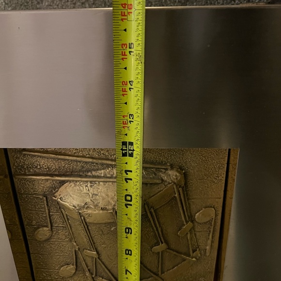 Vintage Curtis Jere Abstract Mixed Metal Wall Sculpture set of 2 Violin & Drum - Picture 10 of 16